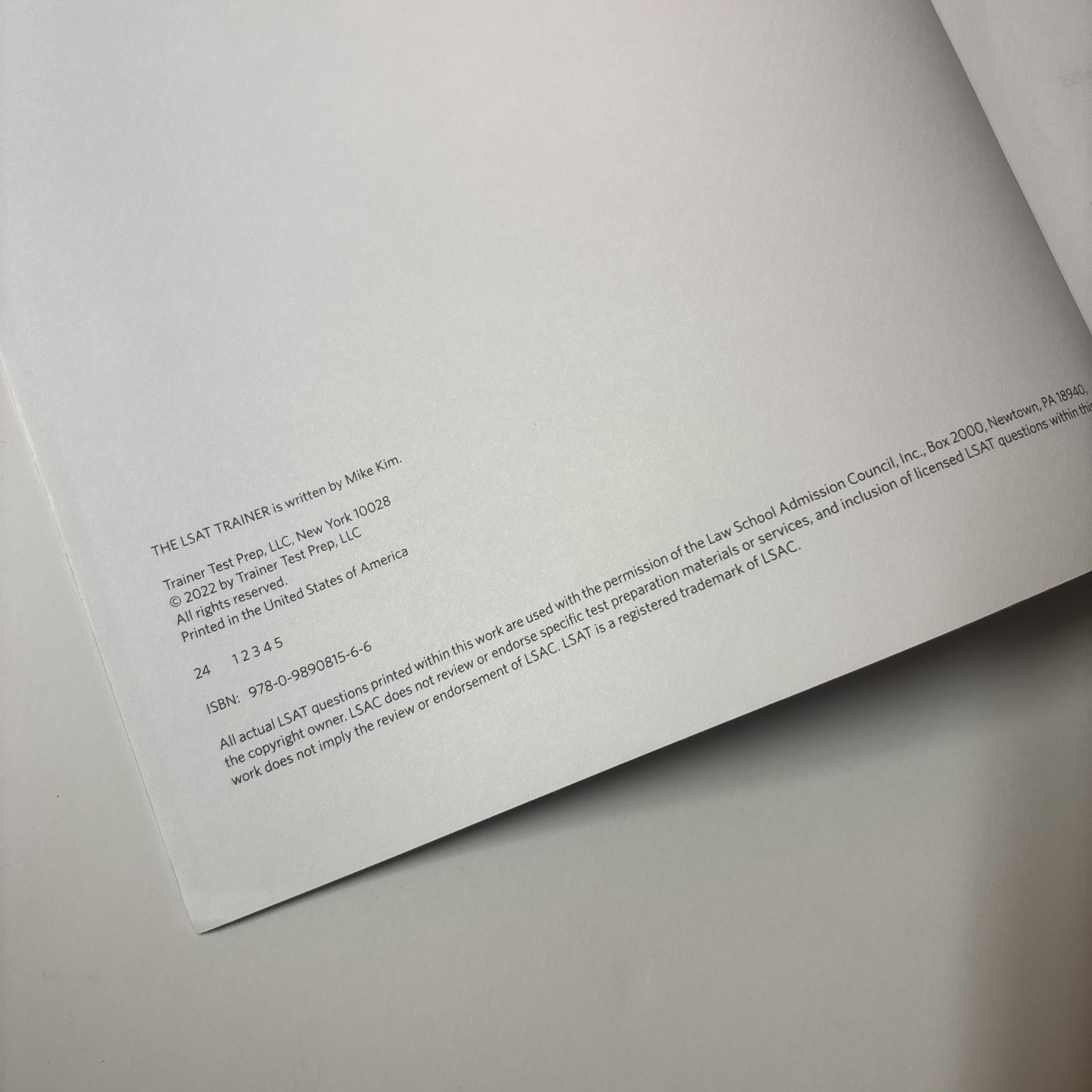 The LSAT Trainer by Mike Kim, 4th Edition (2022)