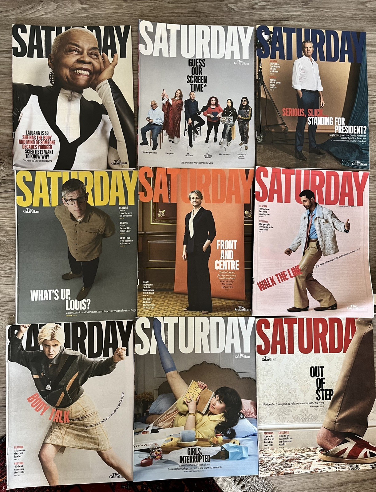 9 x SATURDAY The Guardian Weekly Magazine 2026 Job lot Bundle Theroux Dunham