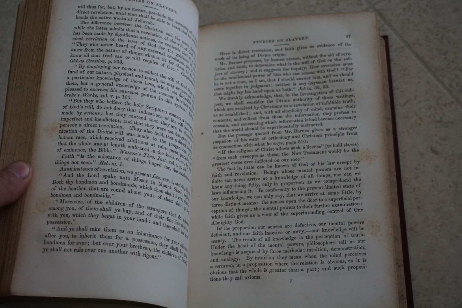 Fletcher&rsquo;s Studies on Slavery 1852 Book Original printing New Binding