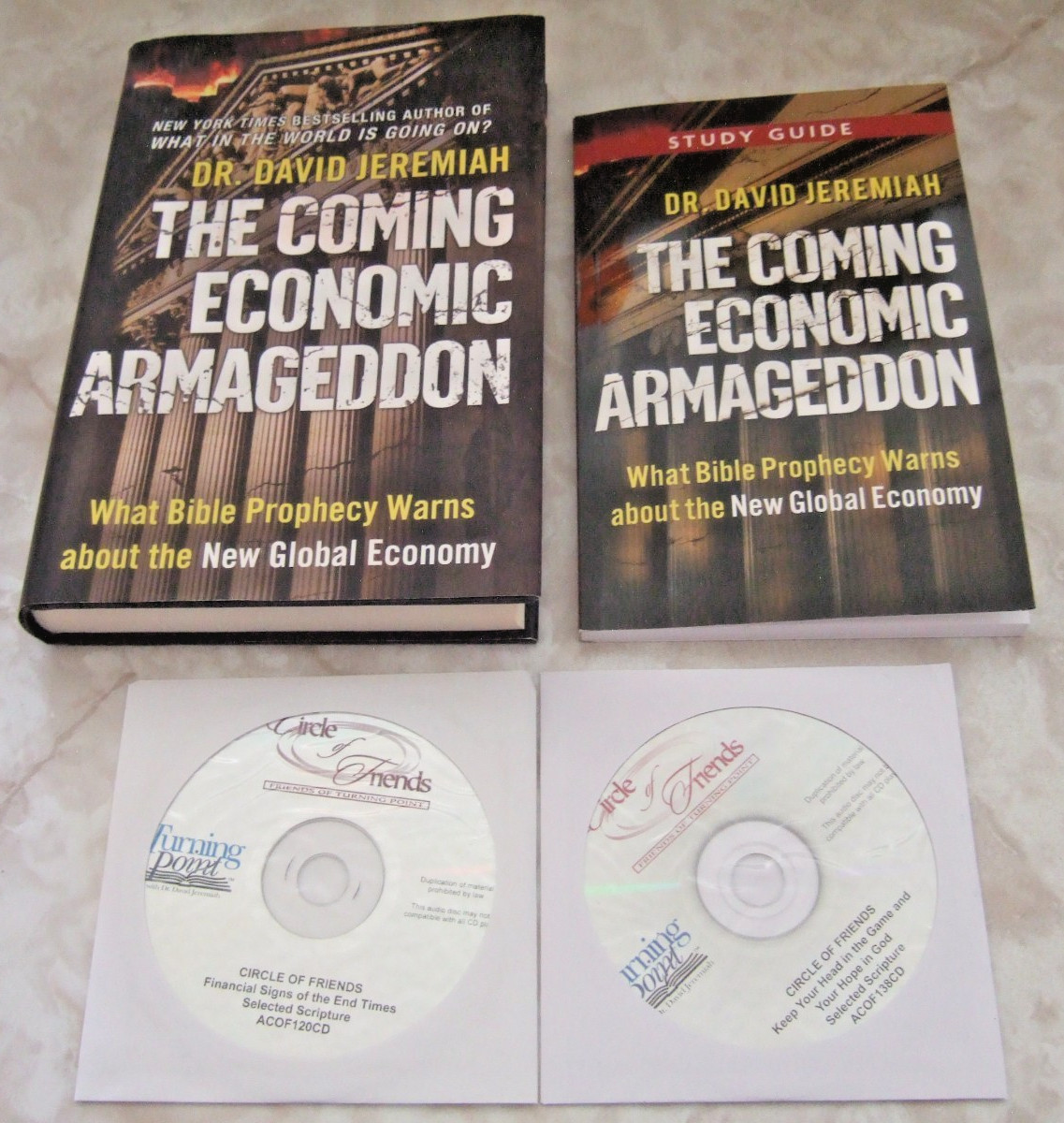 DR. DAVID JEREMIAH HC BOOK & STUDY GUIDE & CDs THE COMING ECONOMIC ARMAGEDDON