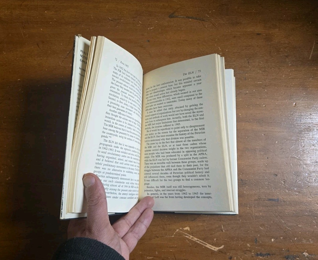 Peru 1965: Notes on a Guerrilla Experience by Hector Bejar 1969 1st/1st Print HC