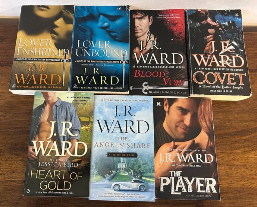 Lot of 7 JR WARD Romance Books – Black Dagger Brotherhood-COVET-Bourbon Kings