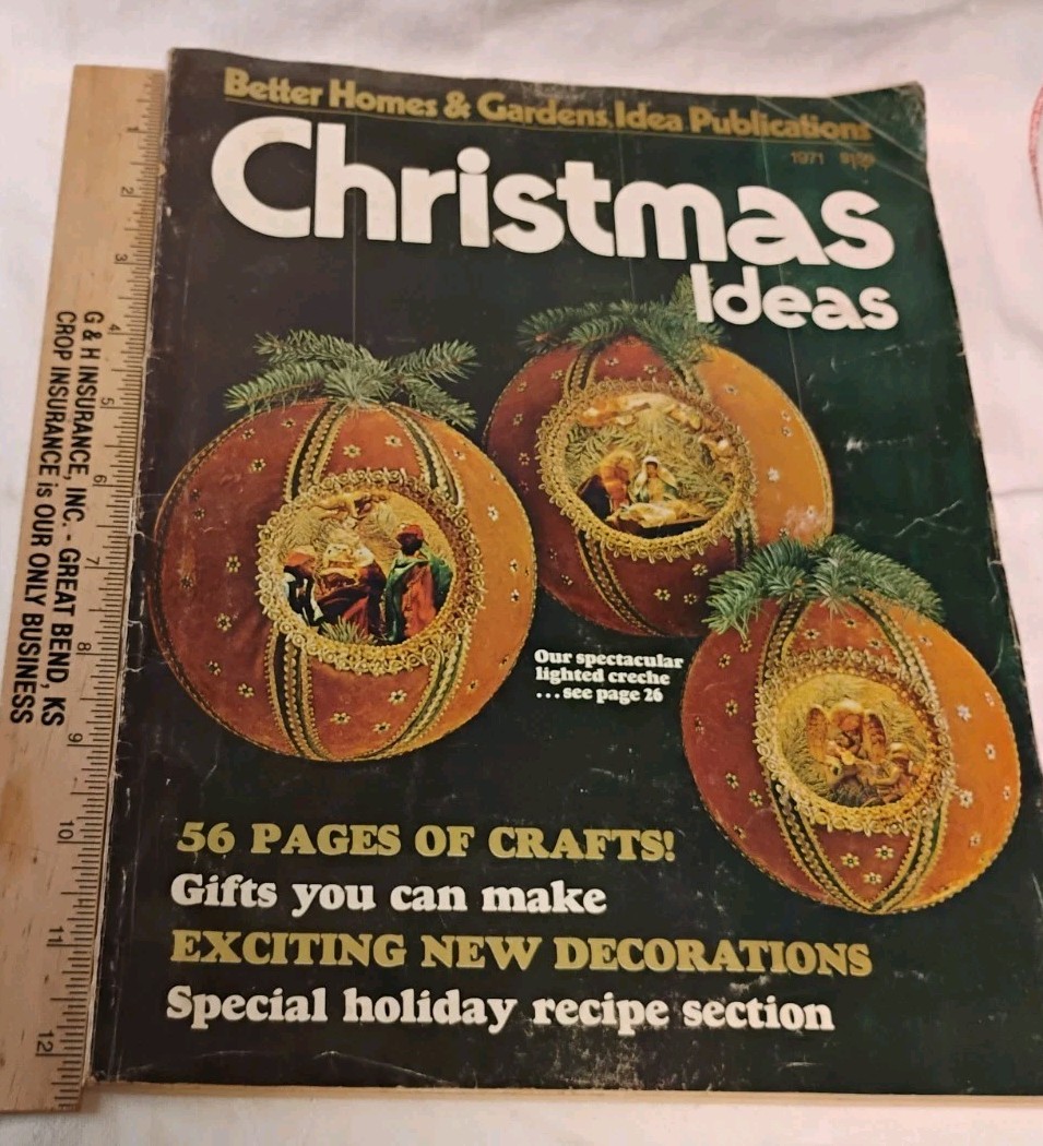 Vintage 1971 Better Homes & Gardens Christmas Ideas Crafts Stories Ads 180 Pages