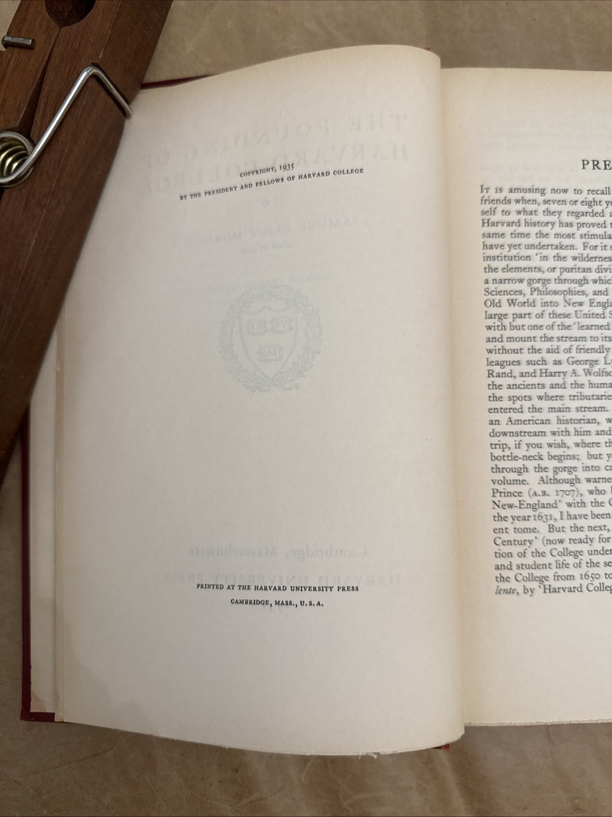1935 The Founding of Harvard College Samuel Eliot Morison 1st Edition Vintage