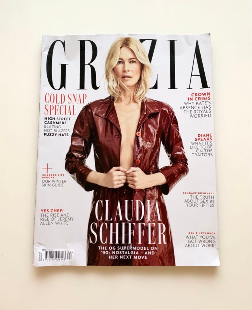 Vogue Magazine Grazia UK 5 Feb 2024 Claudia Schiffer