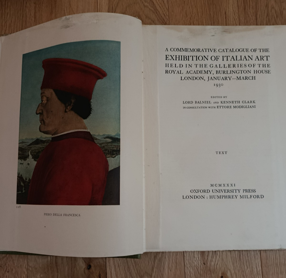 Antiquarian Folio Book Catalogue of the Exhibition of Italian Art 1930. Text