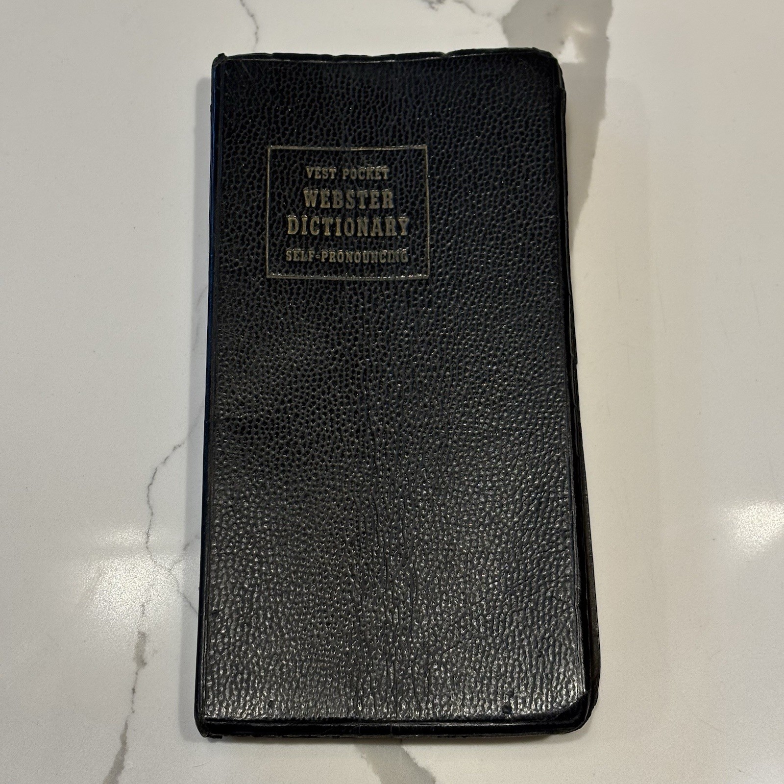 Vintage Webster 1960 Vest Pocket Dictionary Self-Pronouncing Black Free Shipping