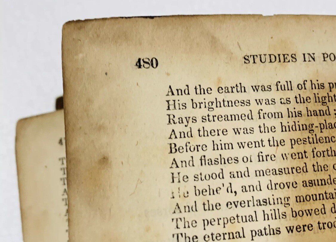 Antique 1800&rsquo;s Studies in Poetry by George Crabbe 480 pages
