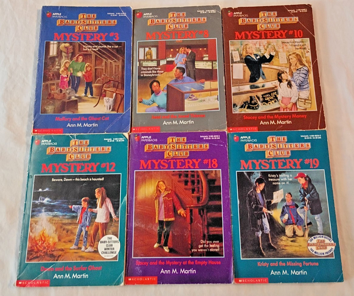 Vintage 1990s The Baby-Sitters Club Mystery Books Lot of 6 Paperbacks