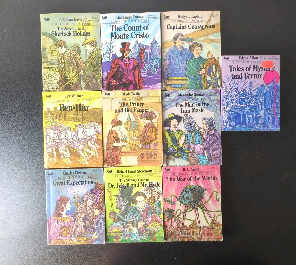 Moby Books Illustrated Classic Editions Lot 10 Paperback Mini Books 1970s-1980s