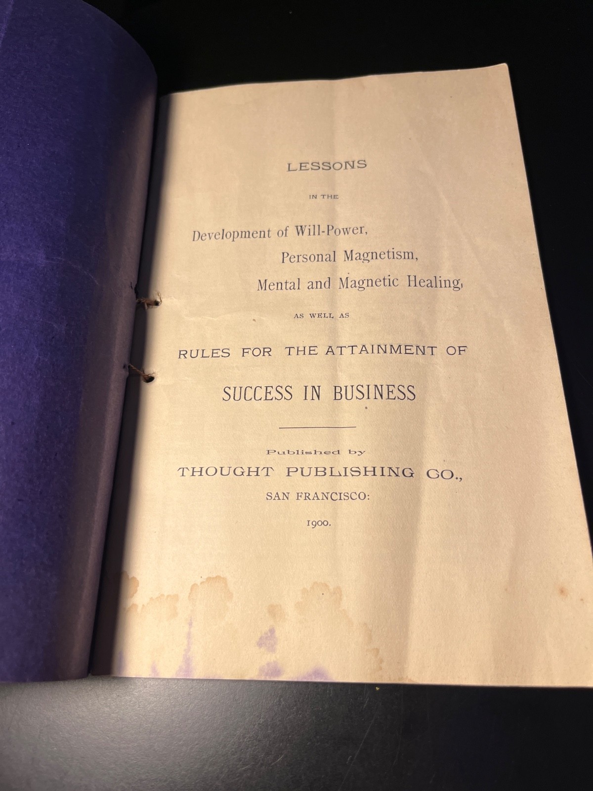 Lessons Of The Mind & In Business 1900