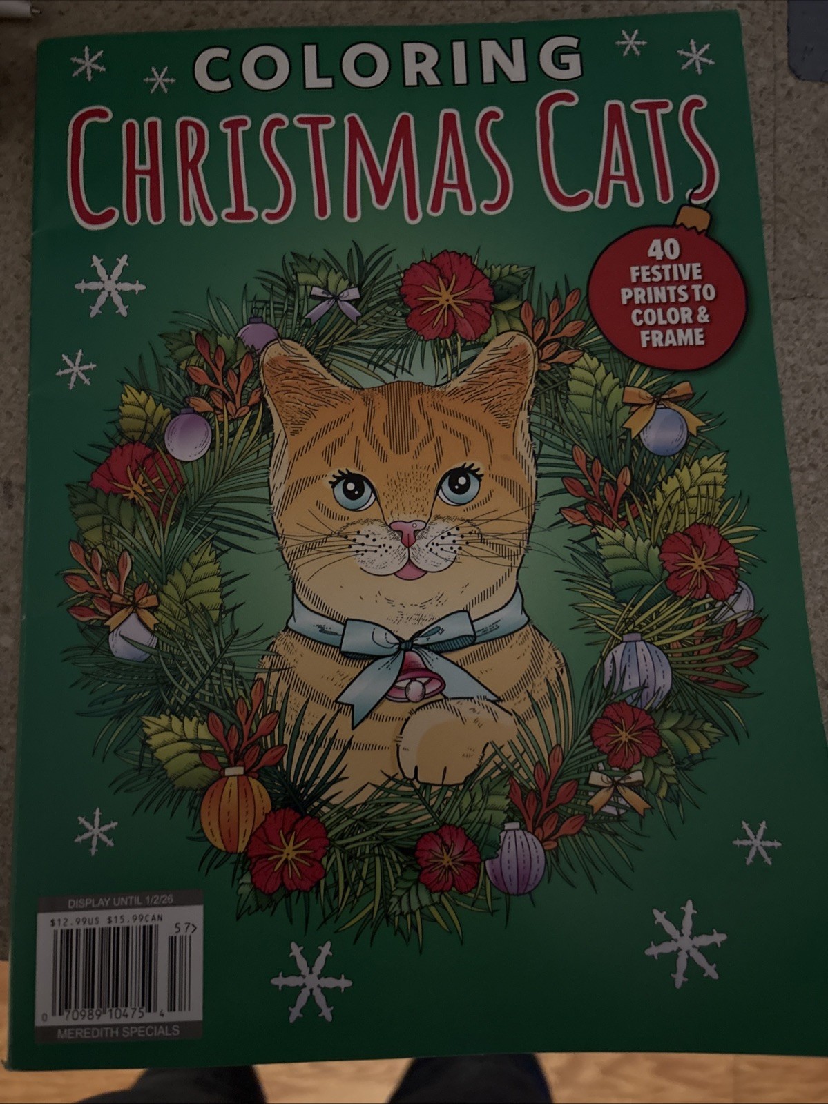 Meredith Specials 1/2/26 Coloring Christmas Cats 40 Festive Prints Coloring Book
