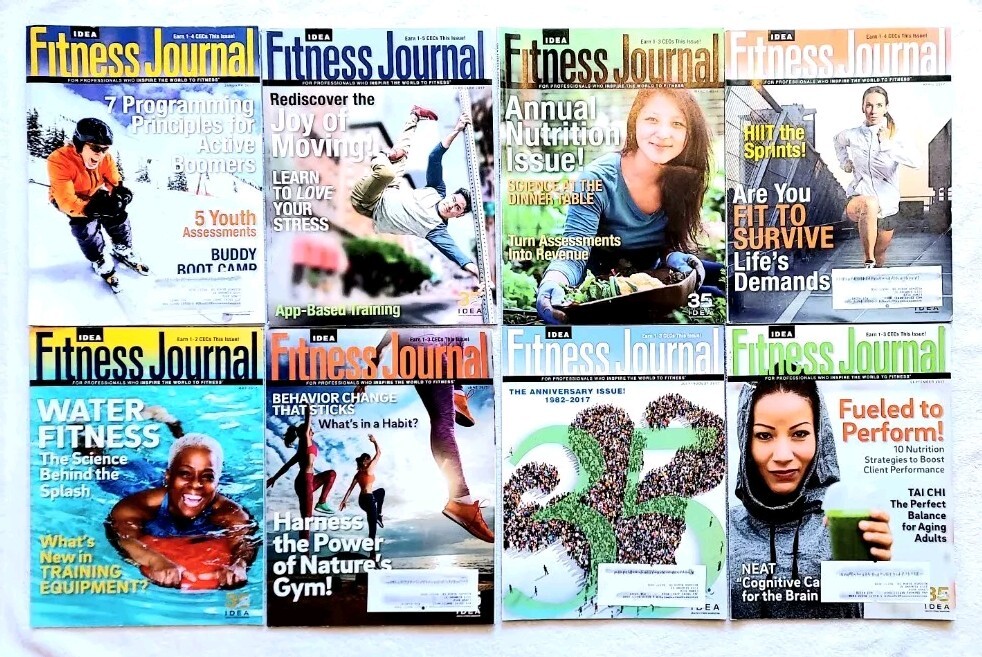 RARE! IDEA FITNESS JOURNAL Magazine Lot Of 8 Fitness Professionals 2017 EUC