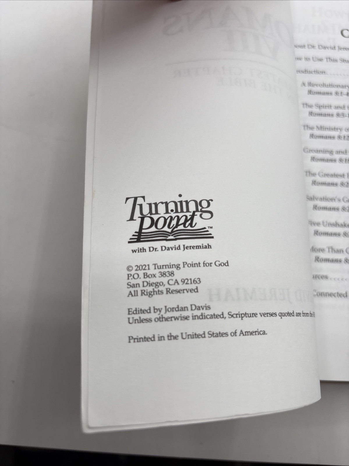 DR. DAVID JEREMIAH STUDY GUIDE ROMANS VIII THE GREATEST CHAPTER IN THE BIBLE