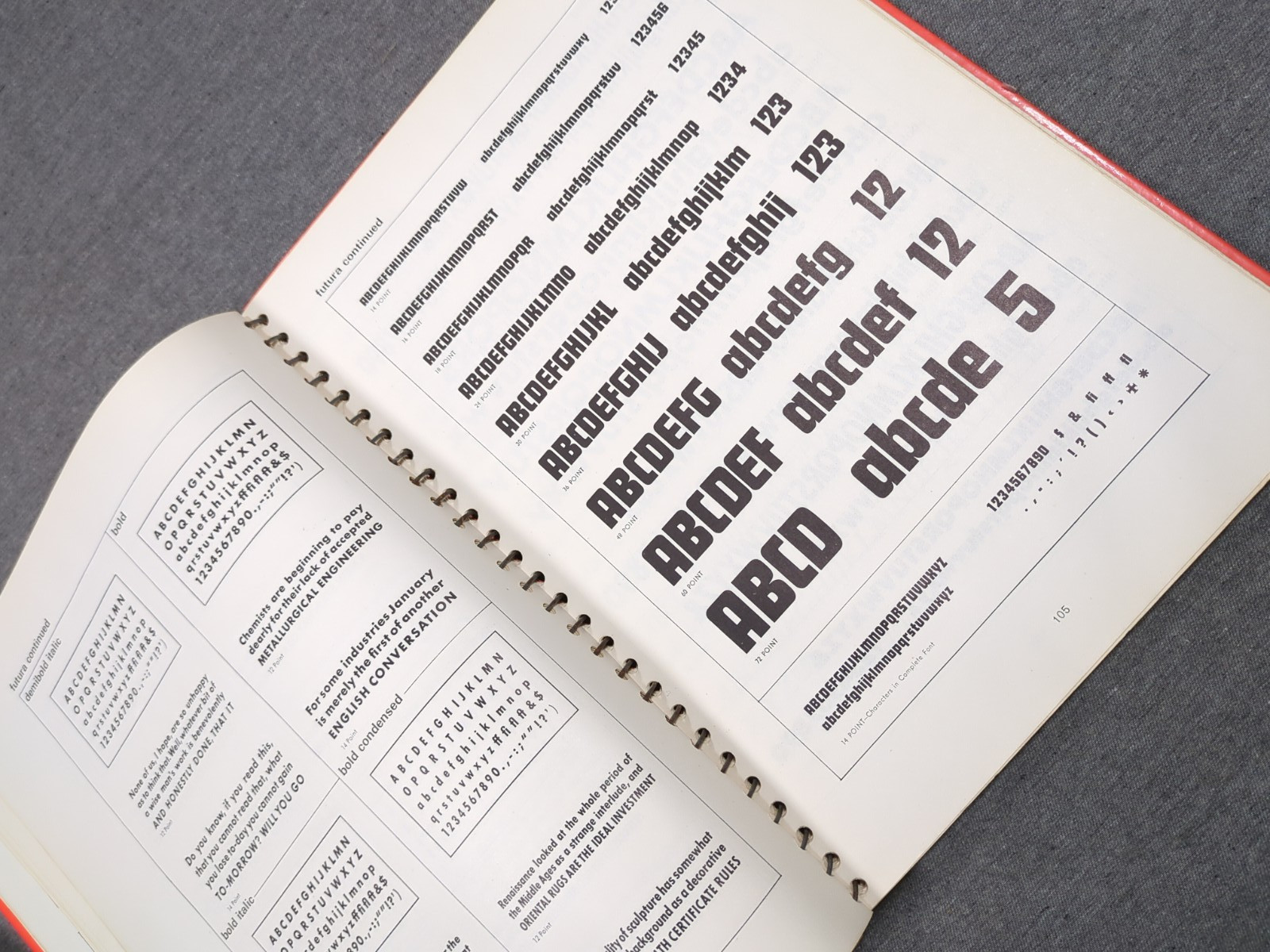 1966 Type & Lettering William Longyear VTG Revised 4th Edition Spiral Bound HC