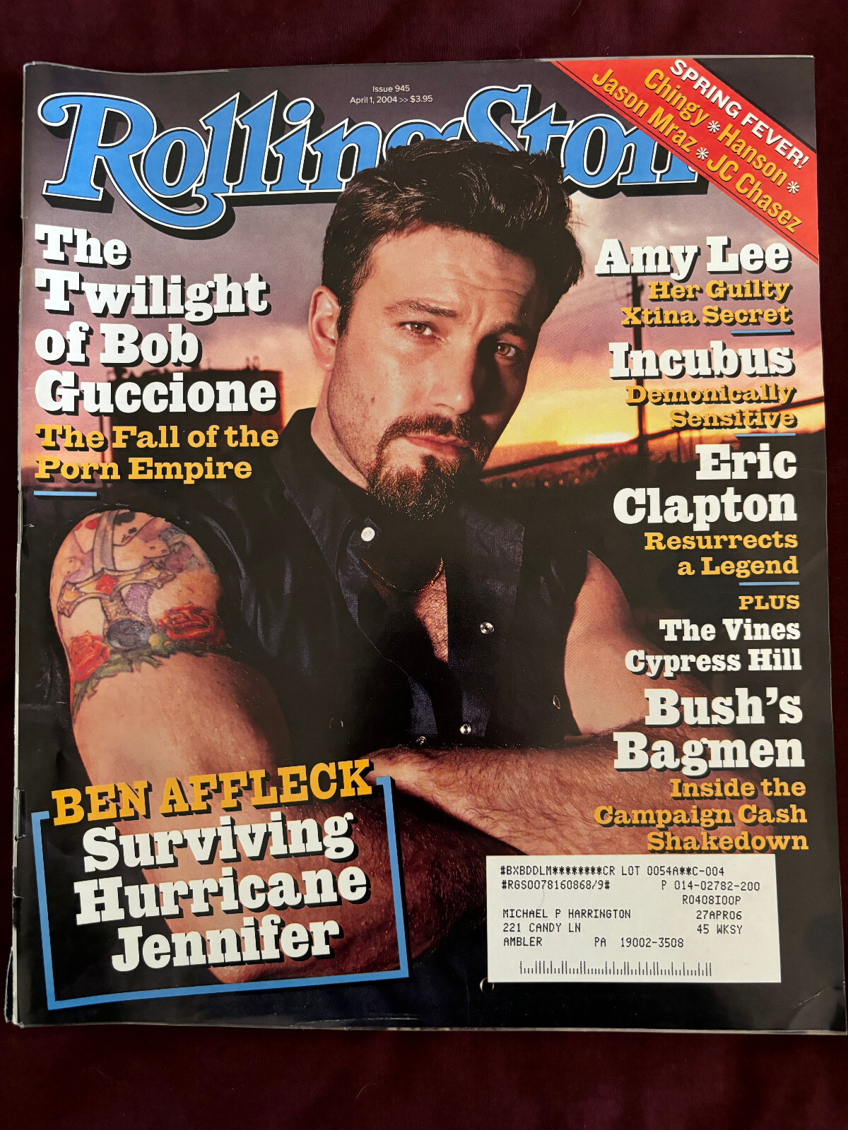 Rolling Stone (4-04) – Ben Affleck, Eric Clapton, Bob Guccione, Evanescence