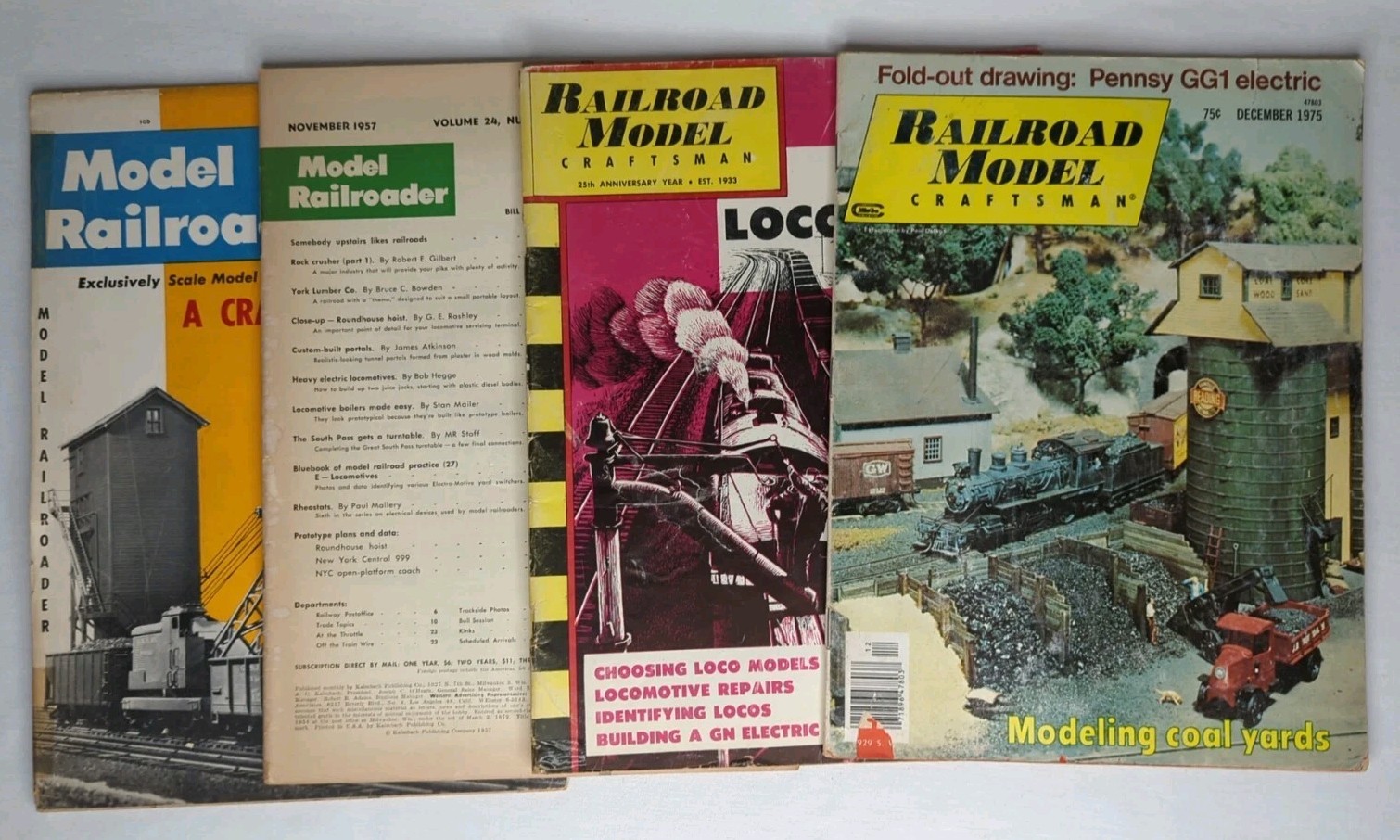 Model Railroad 1957 And Railroad Model 1958, 1975 – Lot Of 4 Magazines