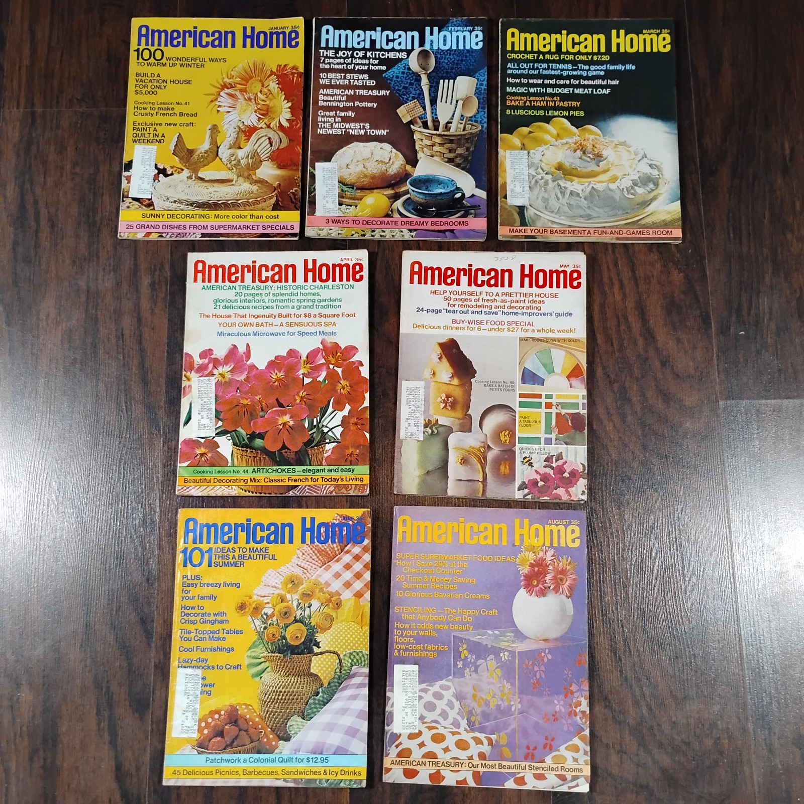 Lot 1970s Vtg THE AMERICAN HOME MAGAZINES House Decor, MCM Design, Cooking 1972