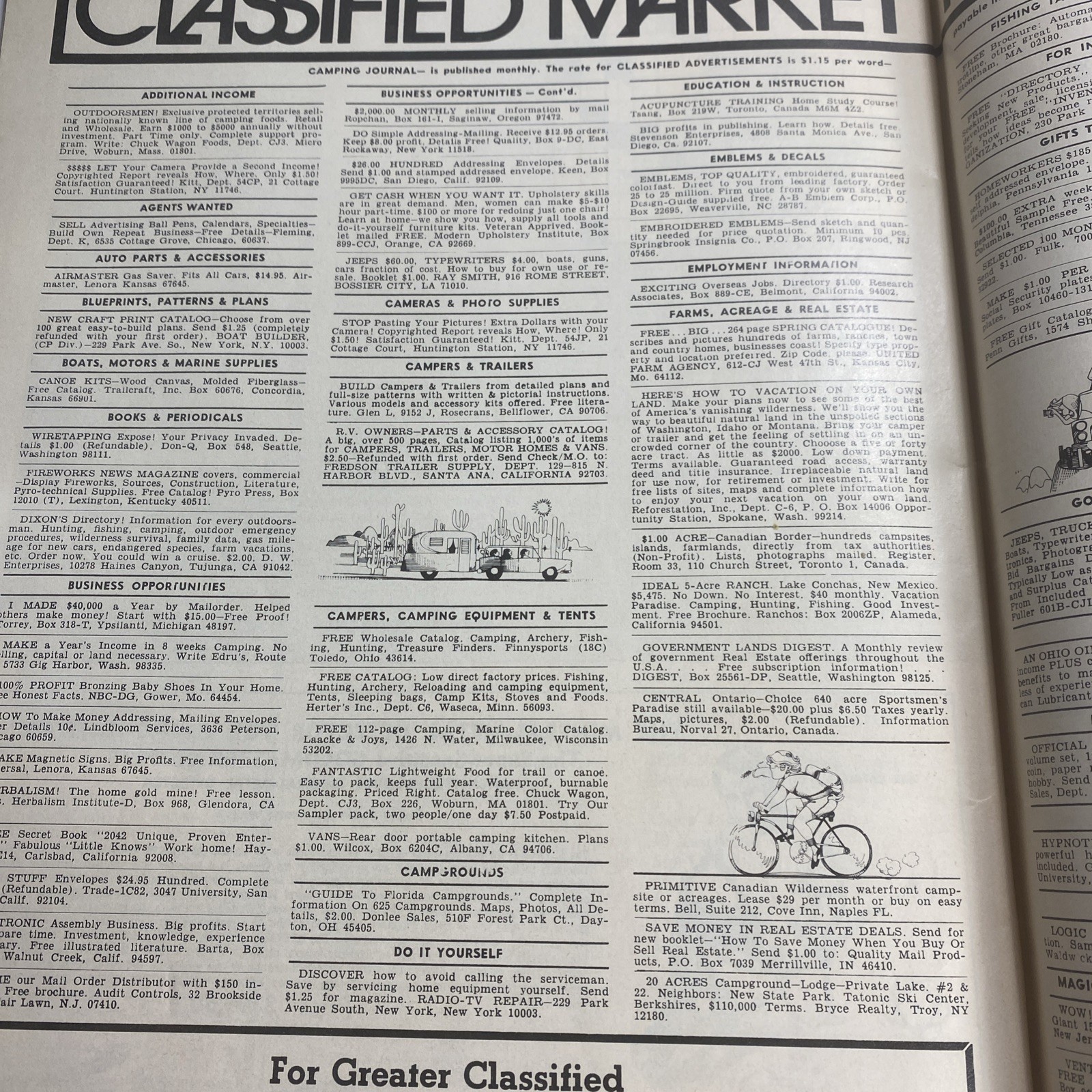 Camping Journal March 1974 Buyer&rsquo;s Guide Outdoor Recreation Magazine