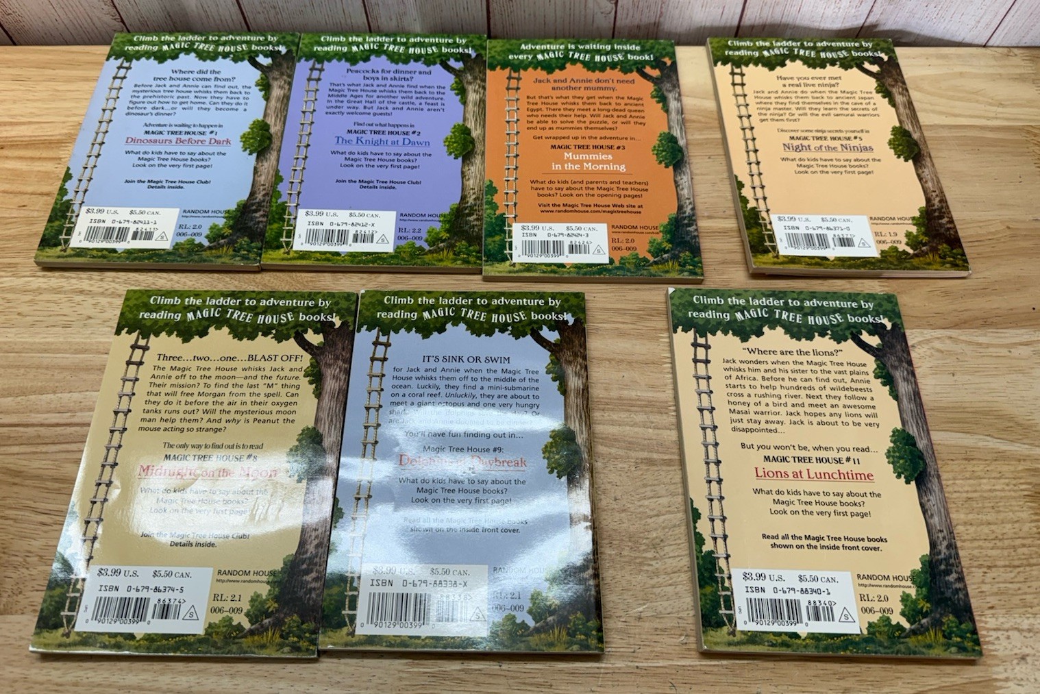 LOT OF 7 Magic Tree House Paperbacks Good Condition 1 2 3 5 8 9 11