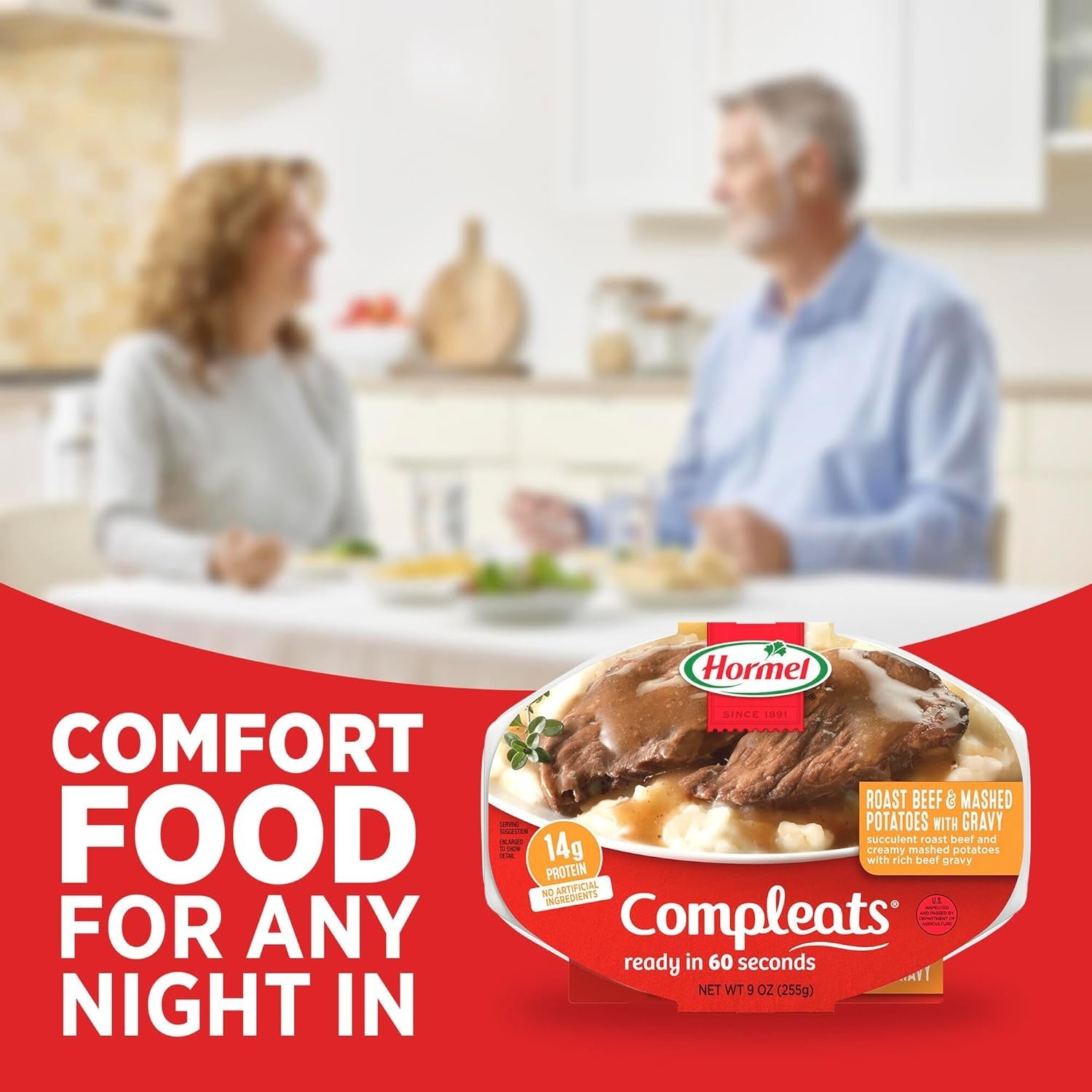 Roast Beef & Mashed Potatoes Microwave Tray – 9oz Pack of 6 for Quick Meals