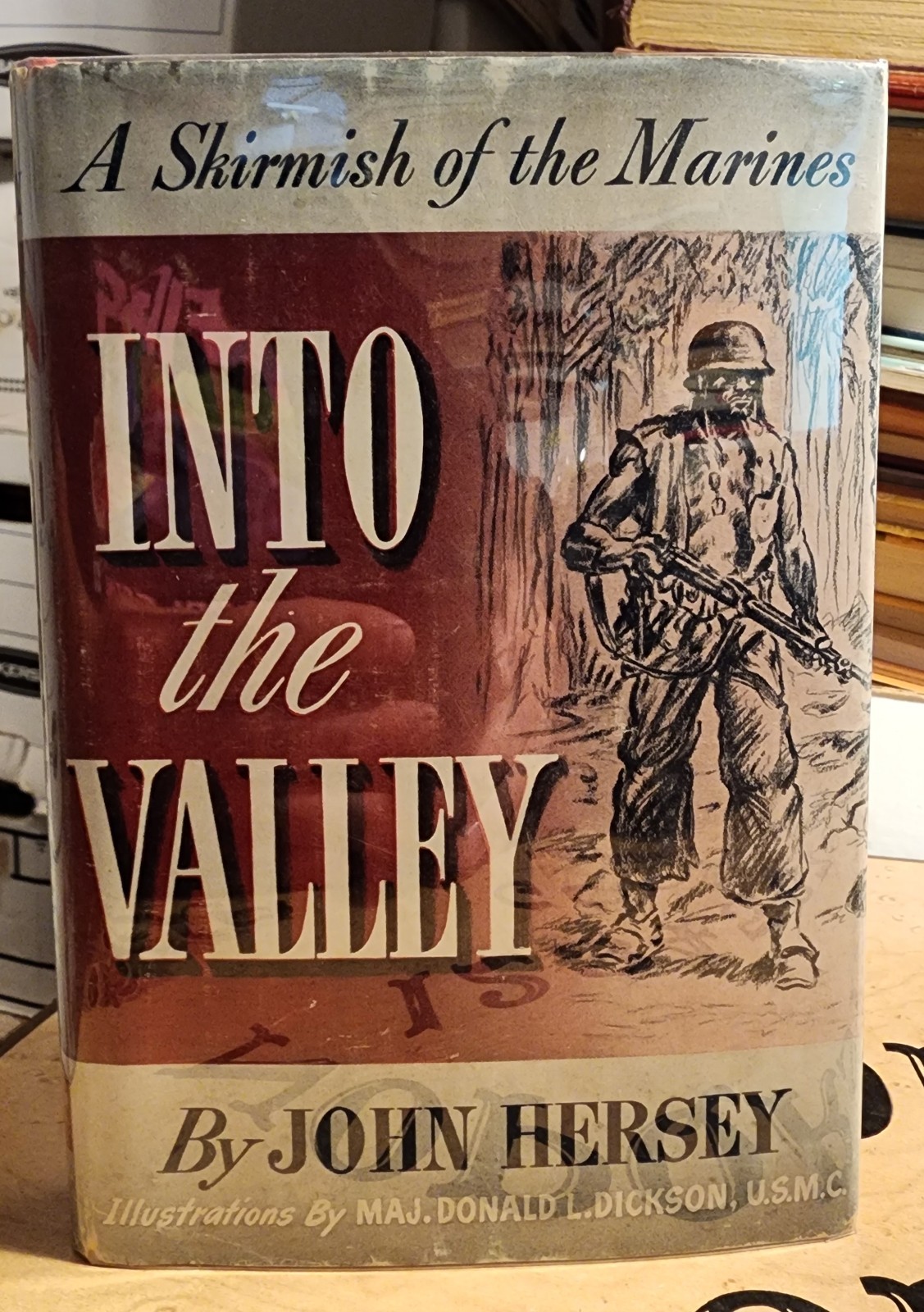 John Hersey~INTO THE VALLEY 1943 SIGNED 1st Edition VG VG-/G+++