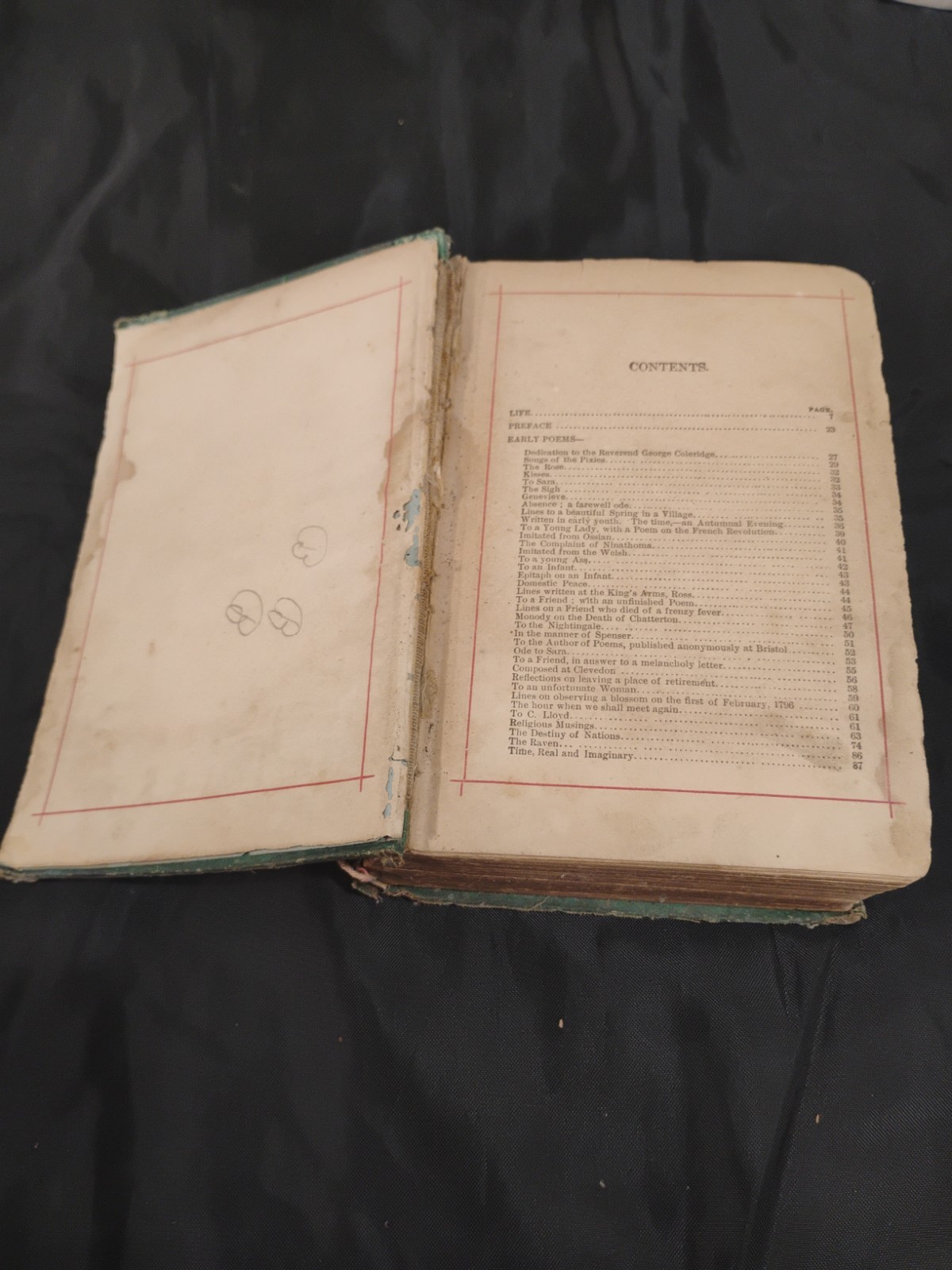Antique Coleridges Poems Printed By Belford, Chicago, Il. 600+ Pages