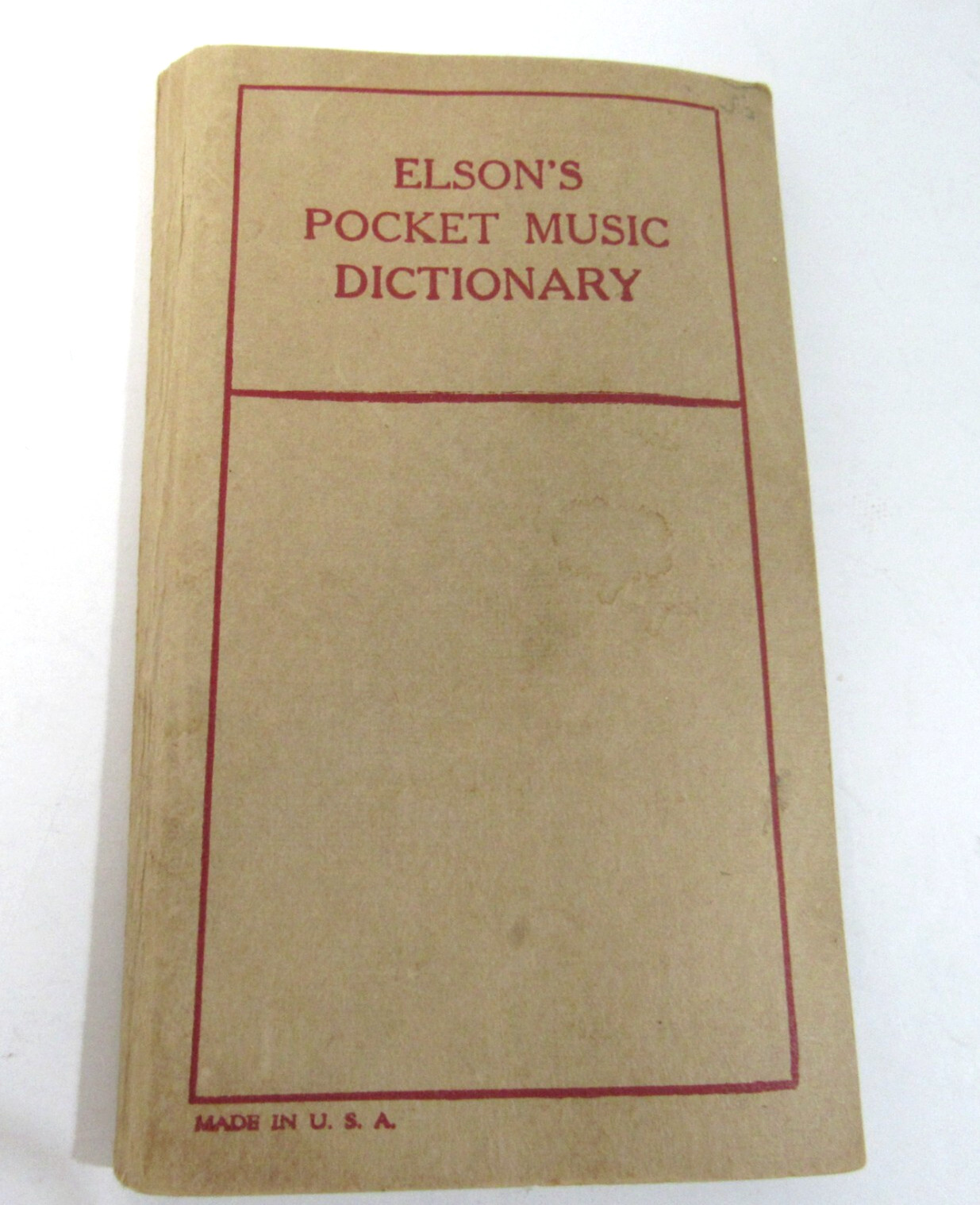 1909 Elson&rsquo;s Pocket Music Dictionary Oliver Ditson pub 180 Pages
