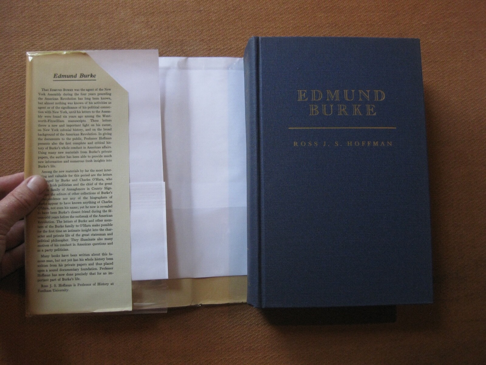 EDMUND BURKE New York Agent by Hoffman -1st 1956 HCDJ – philosophy – O&rsquo;Hara