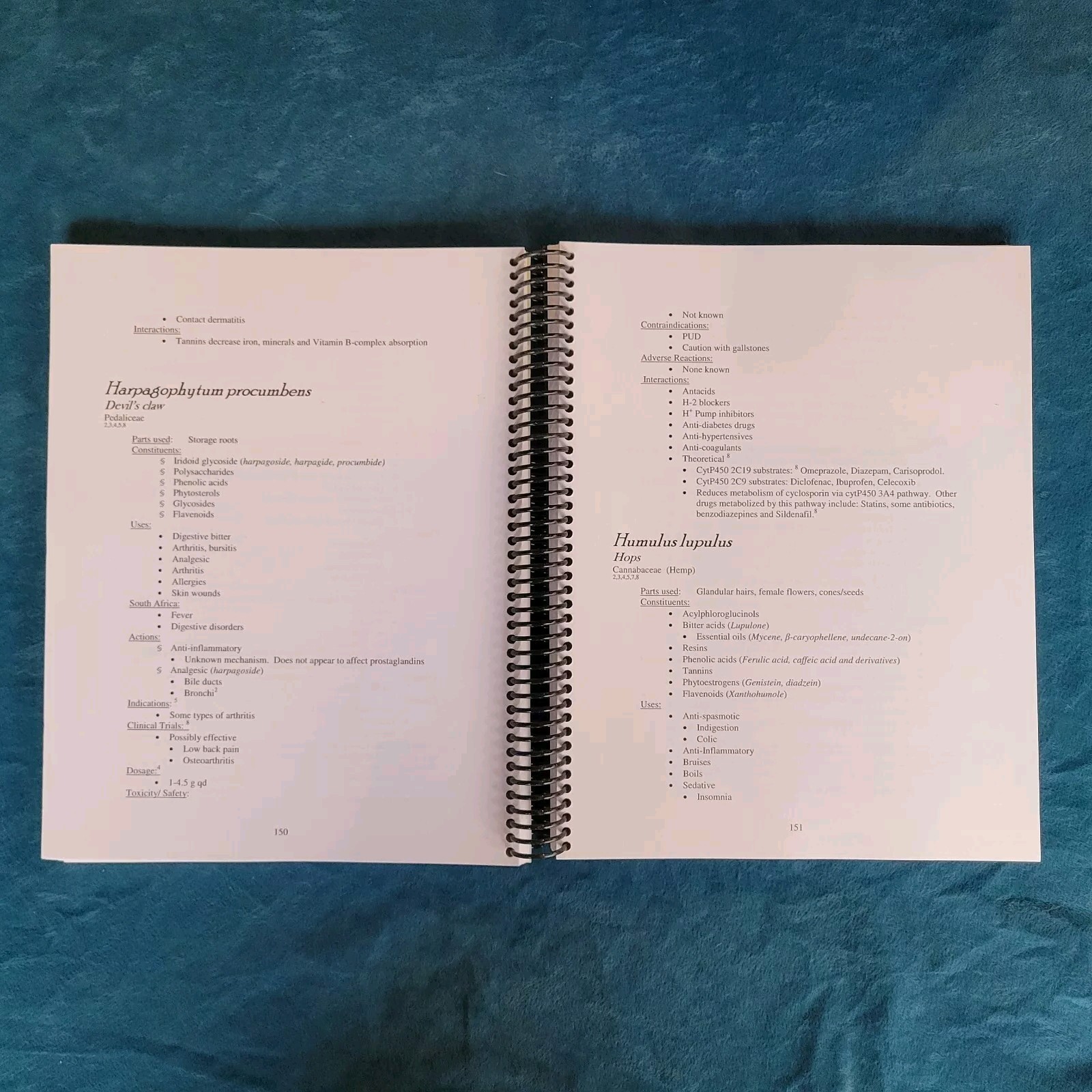 BOTANICAL THERAPEUTICS : ACTIONS , INTERACTIONS , AND INDICATIONS ; 307 PAGES