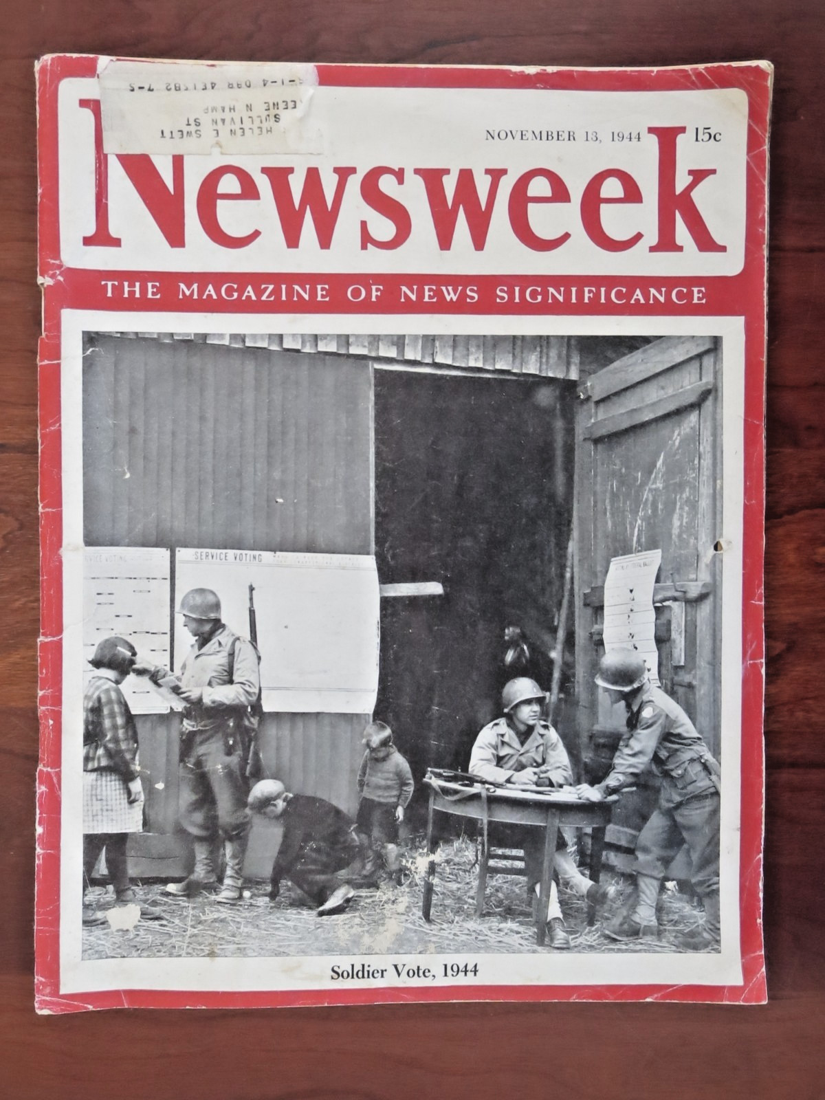 Newsweek Magazine November 13 1944 WWII Soldier Vote Election Franklin Roosevelt