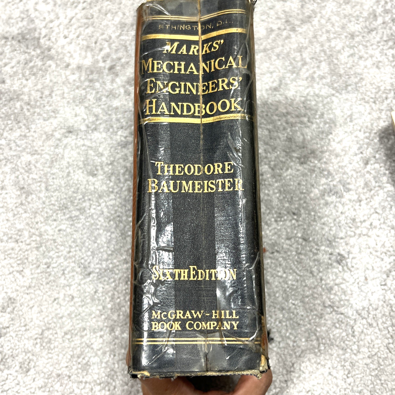Theodore Baumeister 6th Ed. Marks Mechanical Engineers Handbook 1958 Hardback