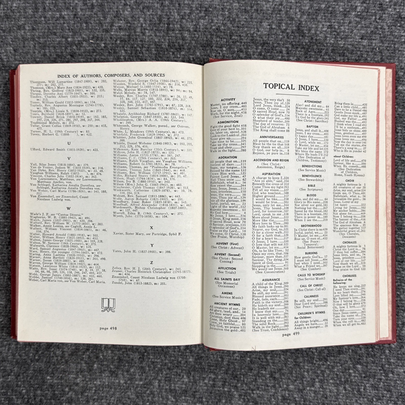 Worship and Service Hymnal 1969 Hope Publishing Vintage Hardcover RARE 512 Pages