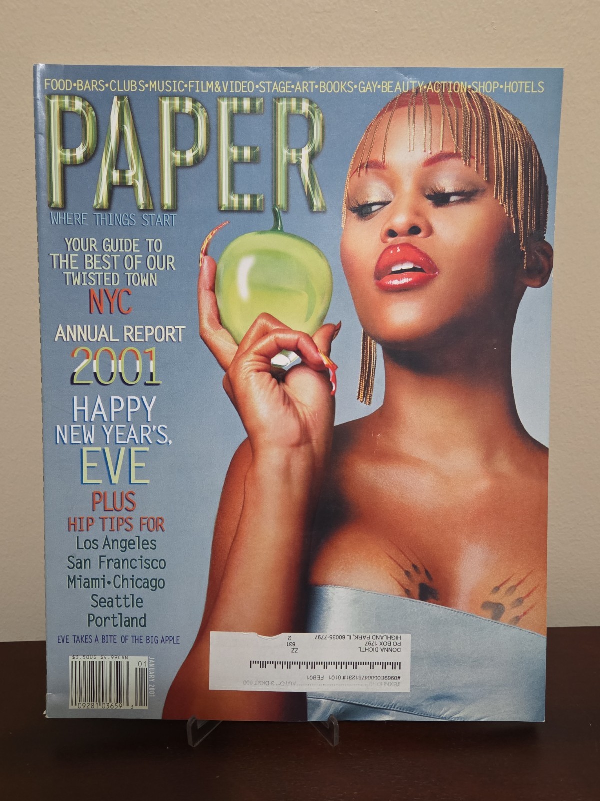 Vtg Rare Y2K Paper Magazine NYC January 2001 Eve Rapper Actress Annual Report