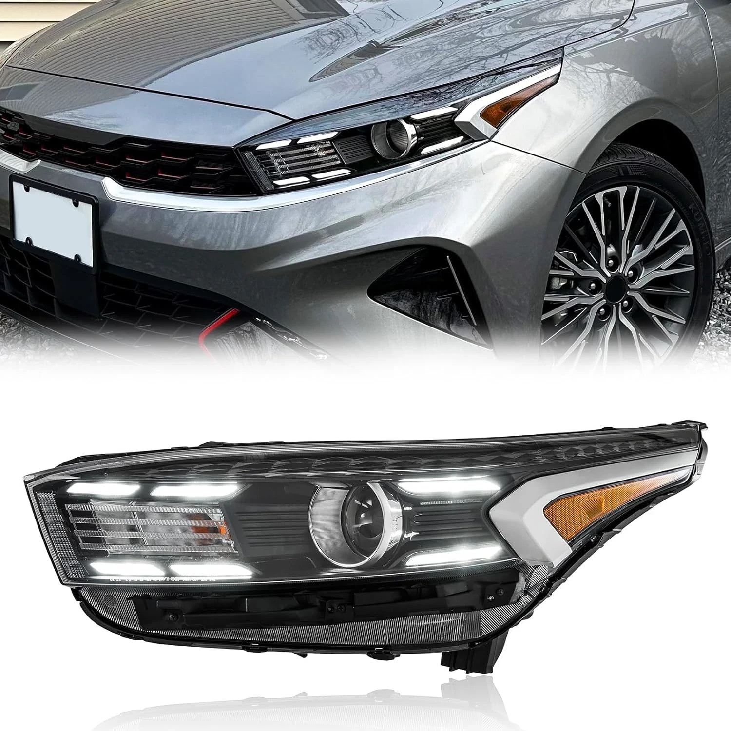 Headlight Assembly Compatible with 2022 2023 2024 Kia Forte GT Gt-Line 92101-M76