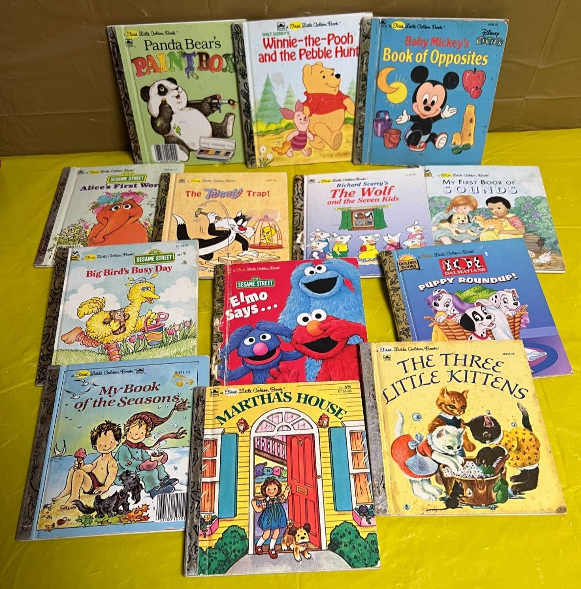mini Golden – lot of 13-Pooh/Elmo/Season/Sounds plus – 6 x 5 inches