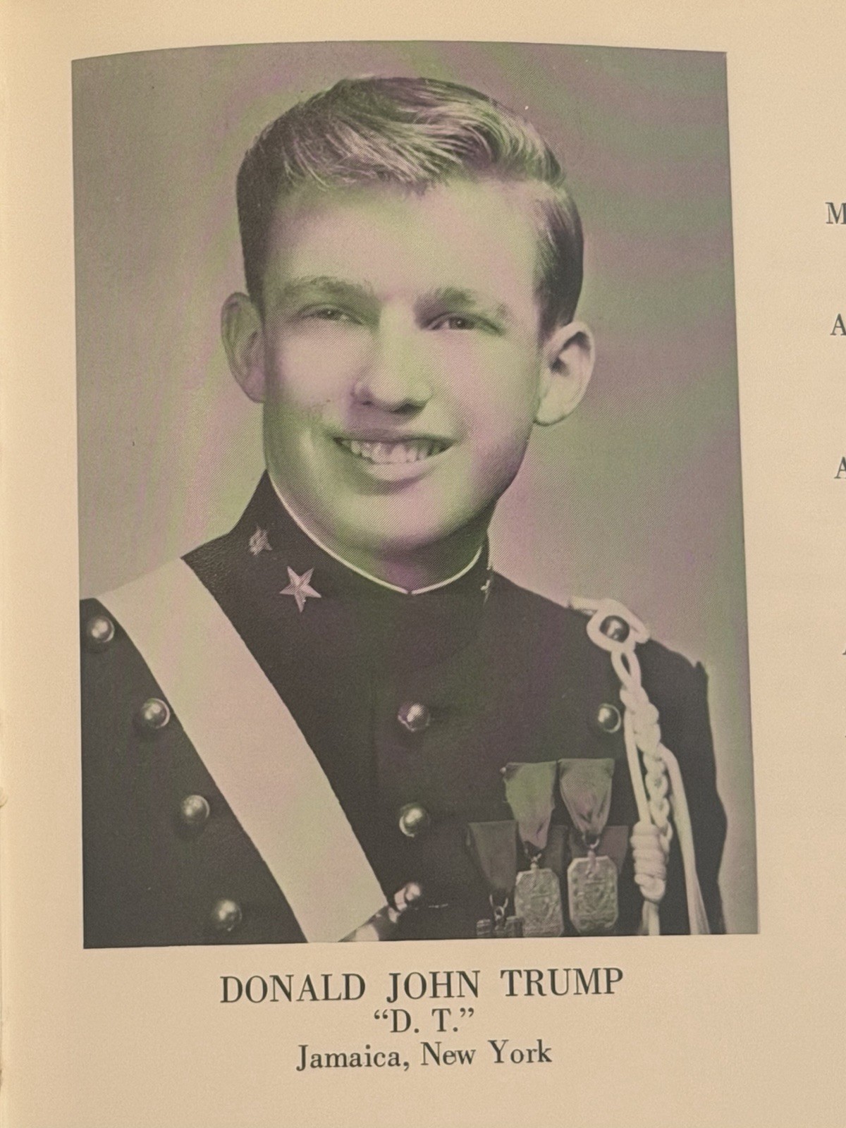 1964 Donald J Trump New York military Academy Shrapnel Yearbook NYMA Authentic