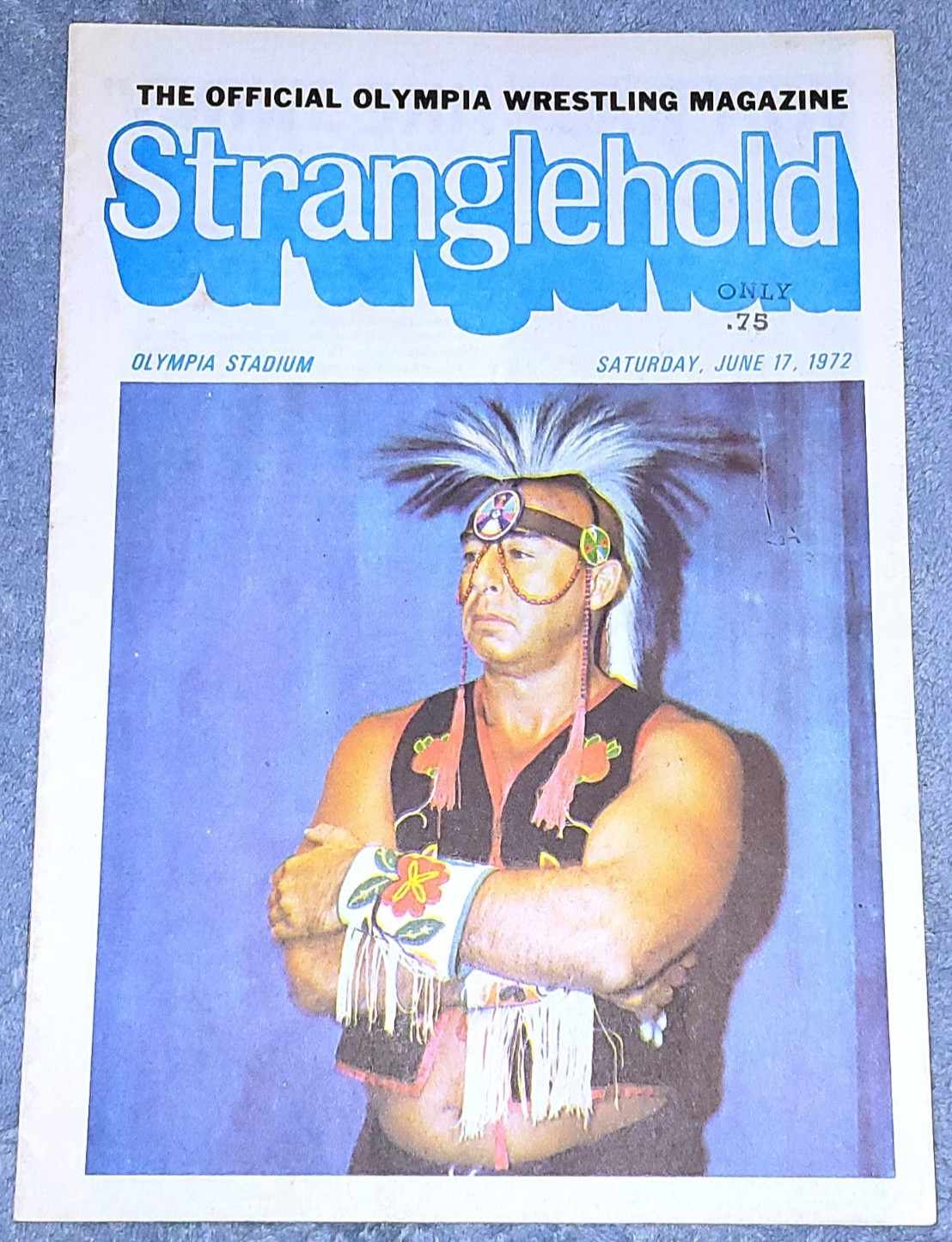 Stranglehold Wrestling Magazine/Program June 1972 Detroit Olympia Arena NM RARE