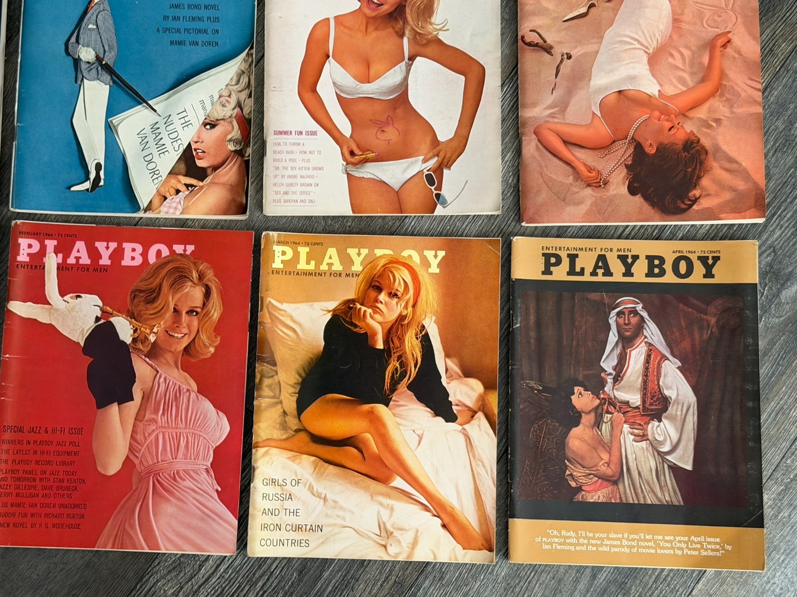 PLAYBOY MAGAZINE 1964 12pc Lot Set Hot Girl Sexy Babe Blonde Brunette Lingerie