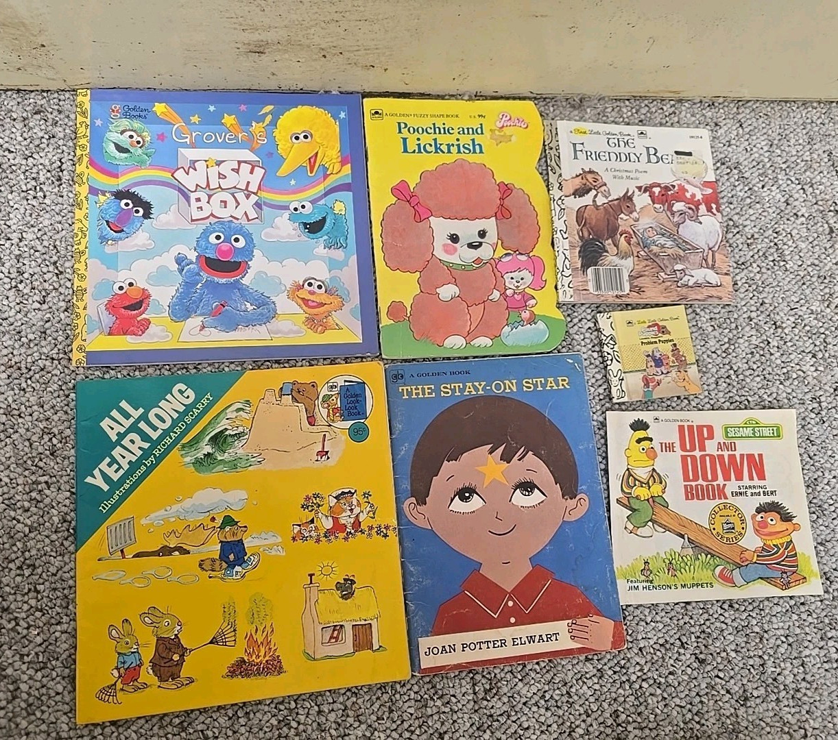Lot of 7 Vintage 70s-80s Mixed Authors Sesame Street Paperback Children&rsquo;s Books