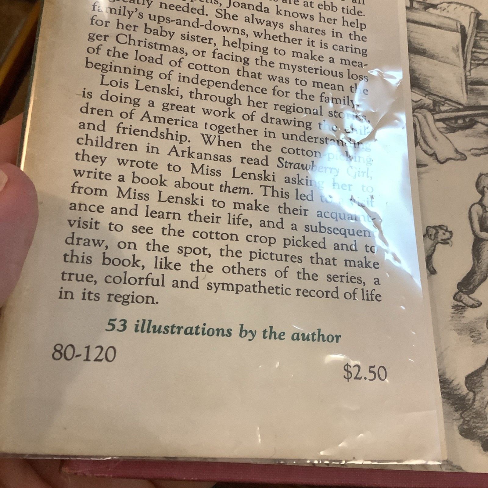 Lois Lenski First Edition Cotton In My Sack Hardcover Dust Jacket 1949 Children