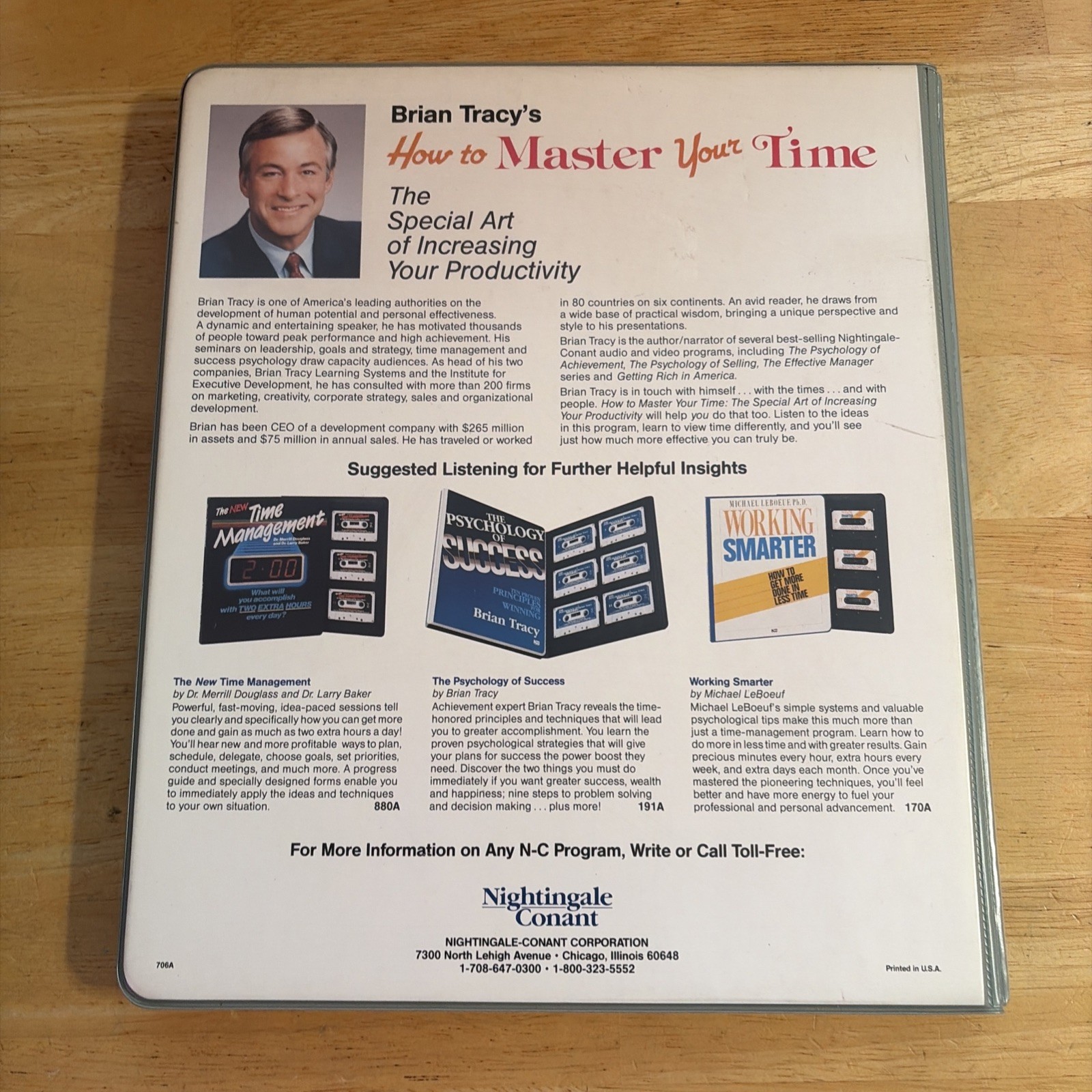 How to Master Your Time 6 Cassette Home Study Course Brian Tracy Tape Audiobook