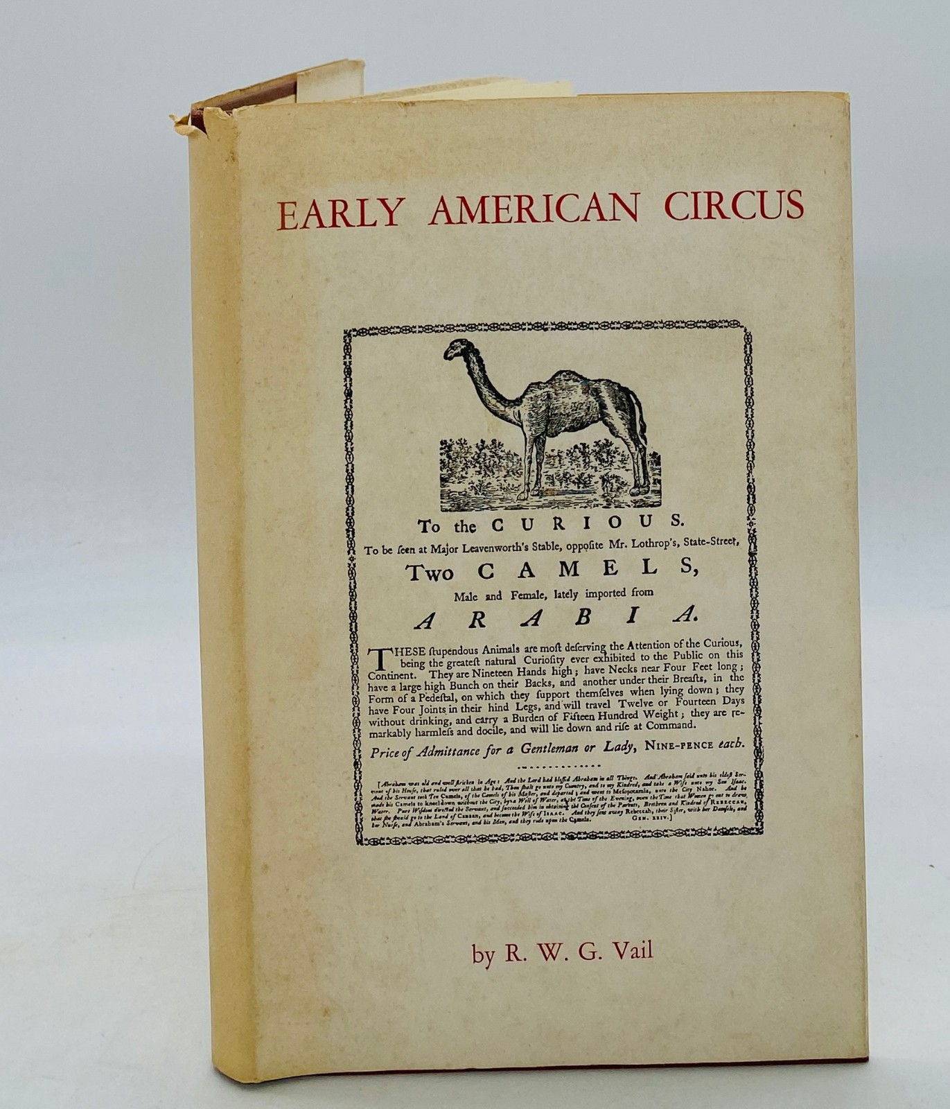 Early American Circus by Vail 1956 First Edition Freaks Menagerie Acrobats
