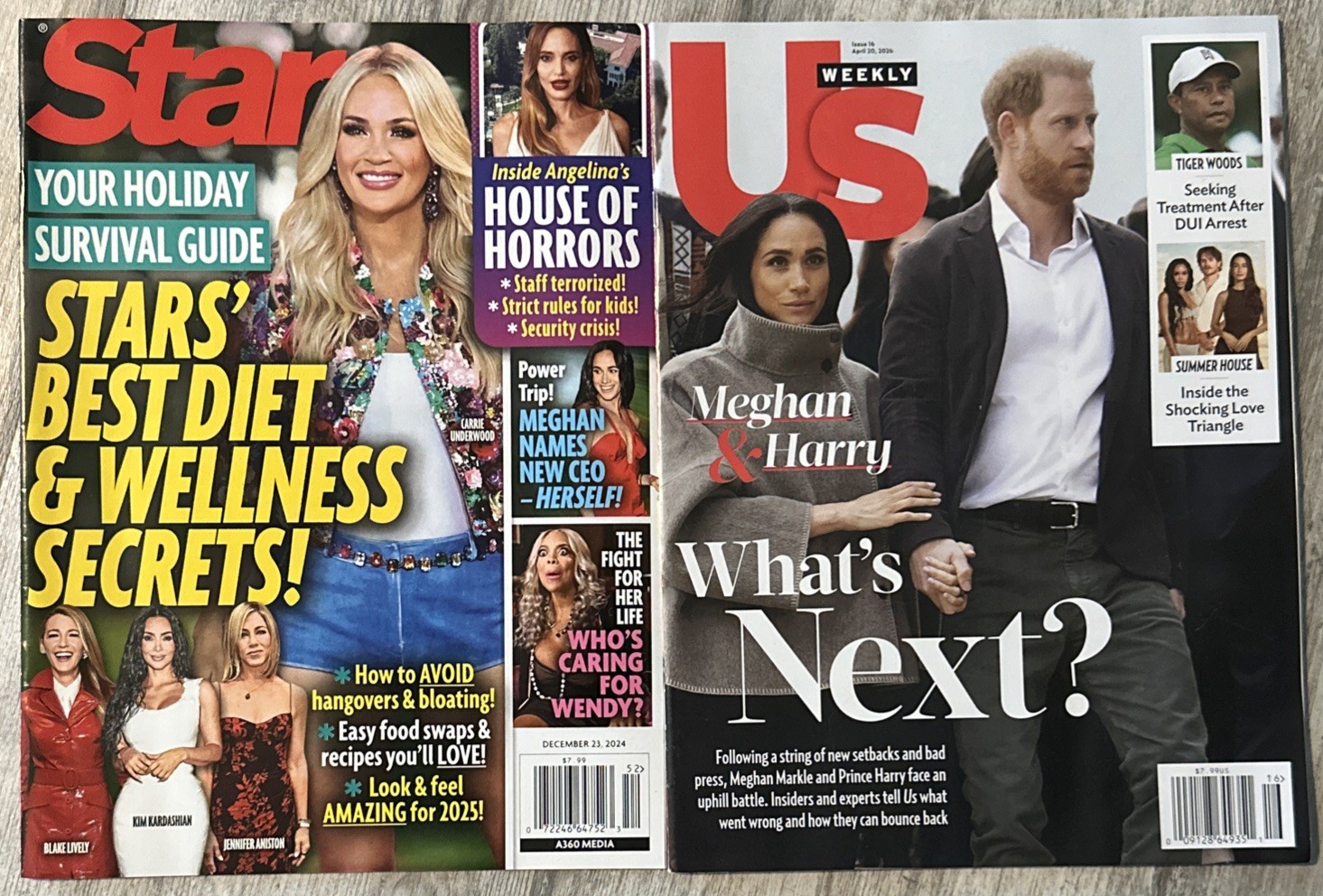 Star & US Magazines Dec 2024 And April 2026 Meghan Harry Diet Wellness Secrets