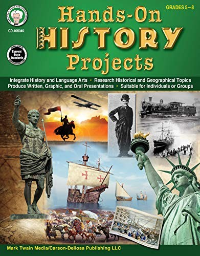 Mark Twain – Hands-On History Projects Resource Book, Workbook, 64 Pages, – GOOD