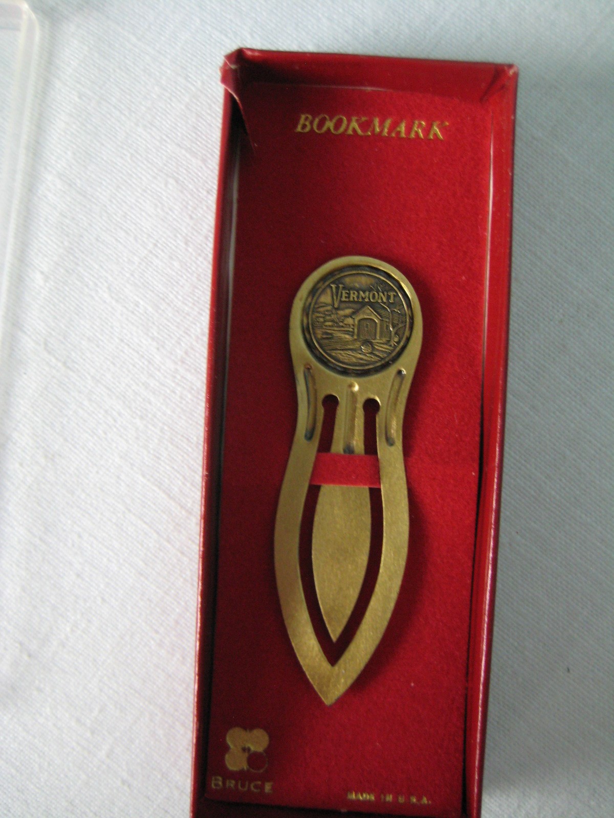 Vermont Souvenir Metal Bookmark 2.5 ins long by Bruce New in box