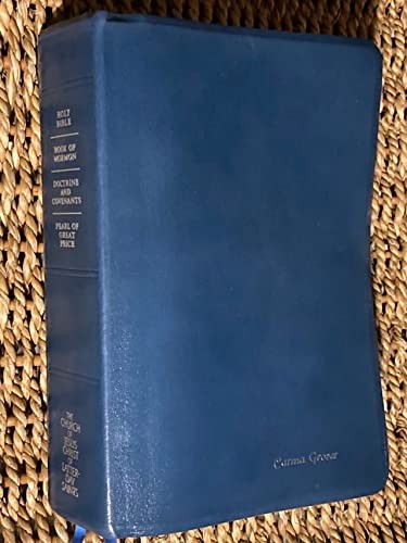 LDS QUAD SCRIPTURES – LARGE FORMAT (9.5&Prime;X6.5&Prime;) IN BLUE GENUINE LE