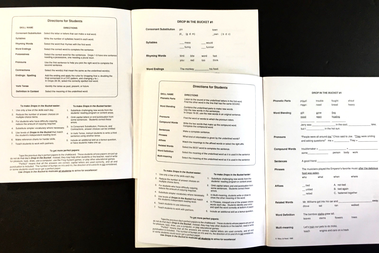 Drops in the Bucket by Mary Jo Hand Levels B & C Lang. Arts & Reading Homeschool
