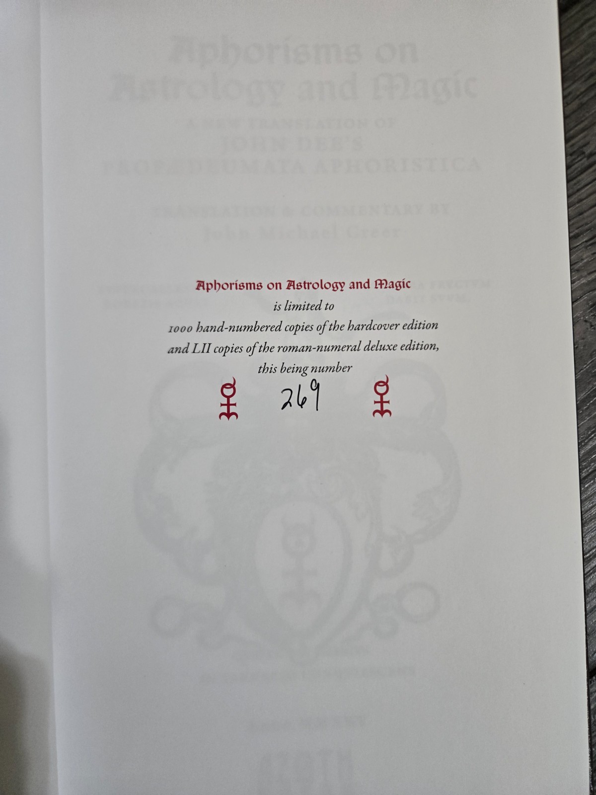 Propaedeumata Aphoristica John Dee Limited Occult Hardcover #269/1000