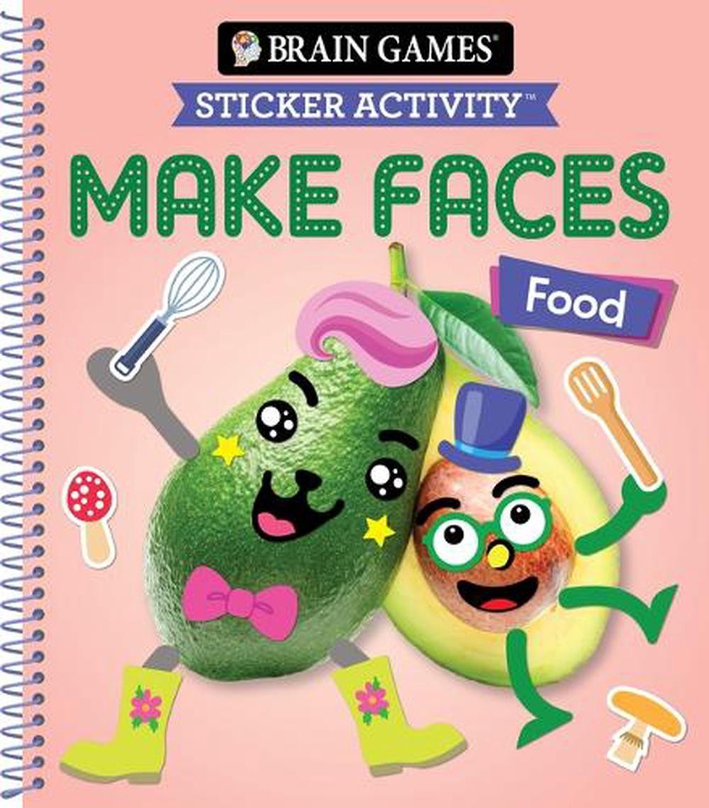 Brain Games – Sticker Activity – Make Faces: Food (Age 3 Years and Up): Volume 2